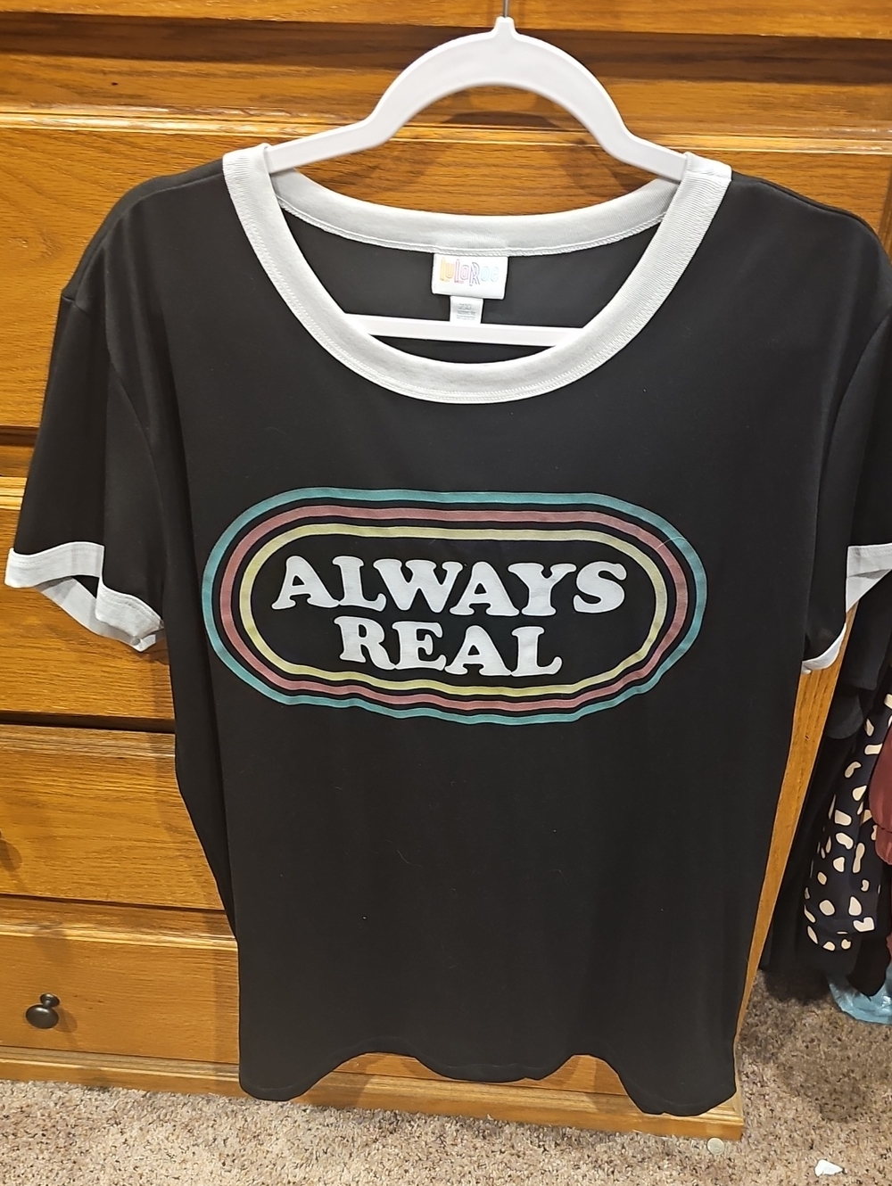 LuLaRoe Black Top with White Trim